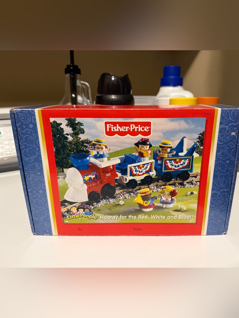 NIB Vintage Collecror Fisher-Price Little People Red, White & Blue Parade Train